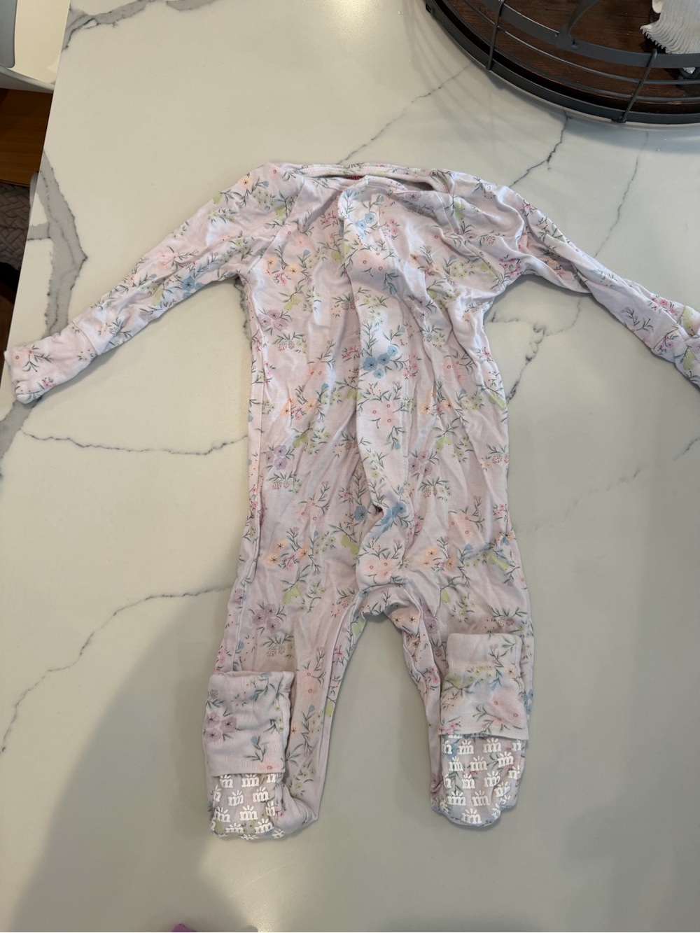 Magnetic Me Pastel Floral Pink Footed Baby One-Piece
